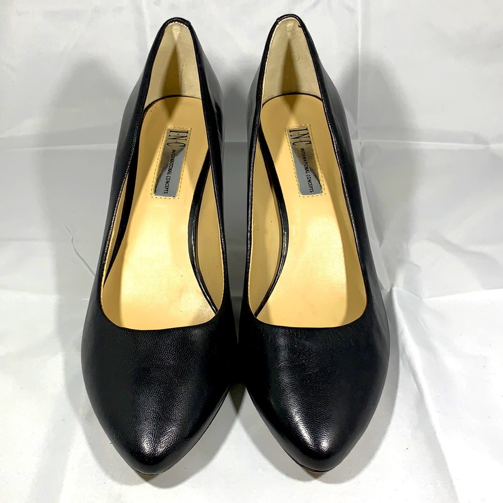 INC Concepts black leather pumps size 8.5